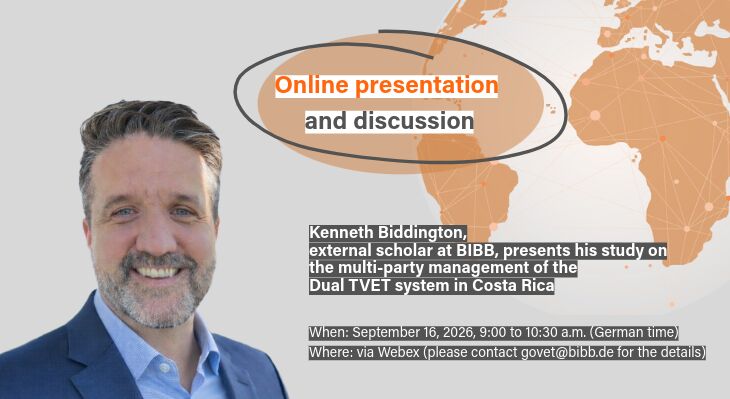 The image shows Kenneth Biddington, smiling into the camera. Embedded in the image is the text describing an online presentation on September 10th
