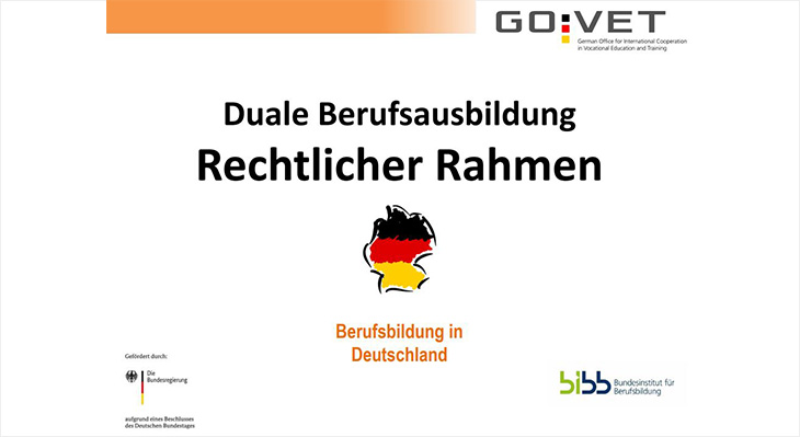 Präsentationen zum rechtlichen Rahmen der Berufsausbildung in Deutschland