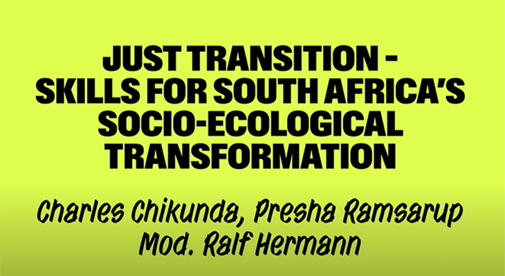 "Just transition" - Skills for South Africa's socio-ecological transformation