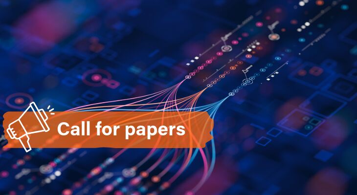 Eine Grafik mit leuchtenden Linien und der Text "Call for Papers"