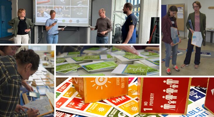 Collage mit Bildern von Teilnehmenden bei den Workshops